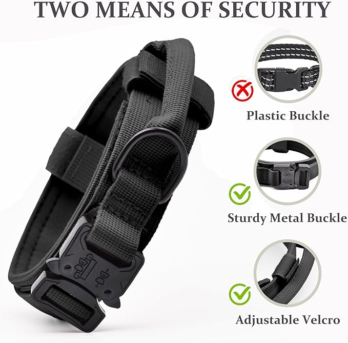 Tactical Dog Collar Set, Adjustable Military Training Nylon Dog Collar - Image 2