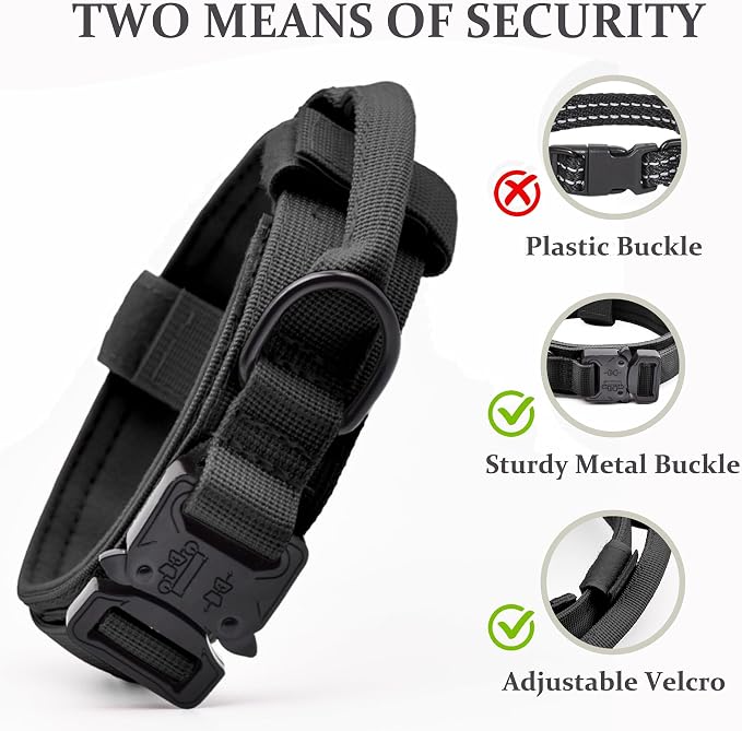 Tactical Dog Collar, Adjustable Military Training Nylon Dog Collar - Image 4