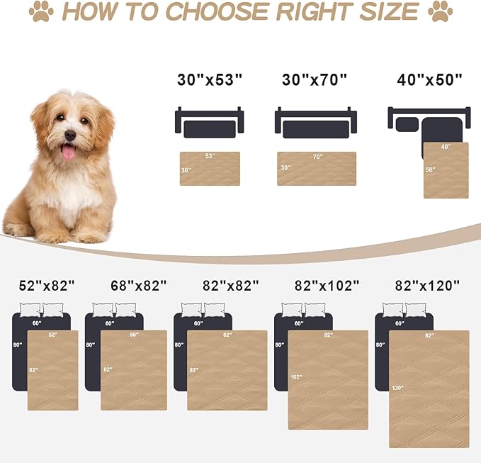 Smiry Waterproof Dog Bed Cover Blanket 40x50, Soft Reversible Pet Blanket - Image 6