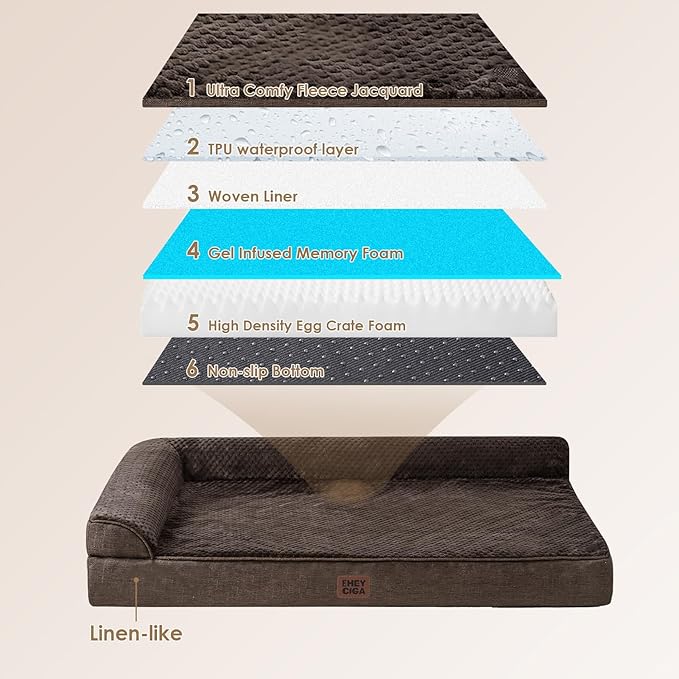EHEYCIGA Extra Large Dog Bed Othorpedic, Memory Foam XL Dog Bed - Image 5