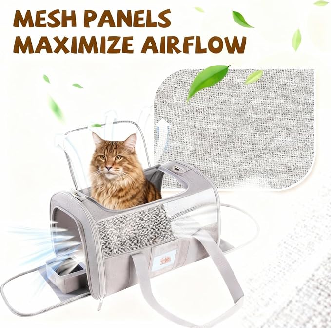 Soft Cat Carrier for Pets Up to 15 lbs, TSA Approved for Airline in-Cabin - Image 4