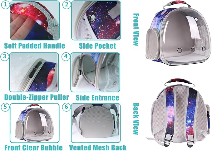 Guinea Pig Carrier Backpack, Bearded Dragon Backpack, Reptile Lizard Clear - Image 3