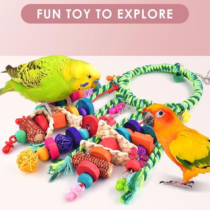 KATUMO Bird Toys, Parakeet Swing Parrot Perch Cockatiel Shredding Toys Conure - Image 3