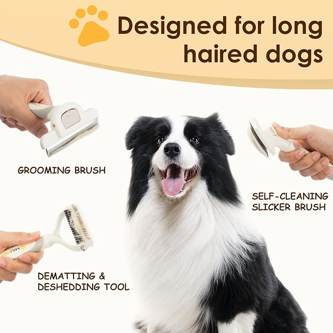 Professional Deshedding Dog Brush Grooming Kits, - Image 2