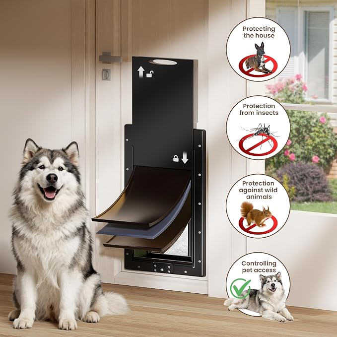 XL Dog Door for Door, Never Rust Plastic Extra Large Doggy Door for Interior - Image 3
