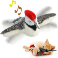 Cat Toys, Flapping Wings Woodpecker, No Flying, Chirping Bird Interactive by KreizyGo