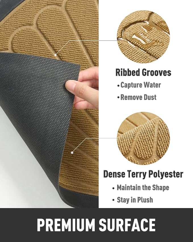 tchdio Door Mat Outdoor Indoor Entrance Doormat-Semicircular Durable Rubber Non - Image 5