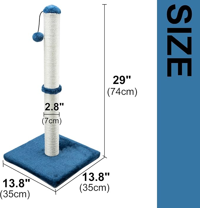 Dimaka 29" Tall Cat Scratching Post, Claw Scratcher - Image 2