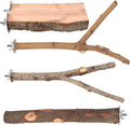 BILLIOTEAM 4-Pack Natural Wood Bird Perch Stand by Unknown