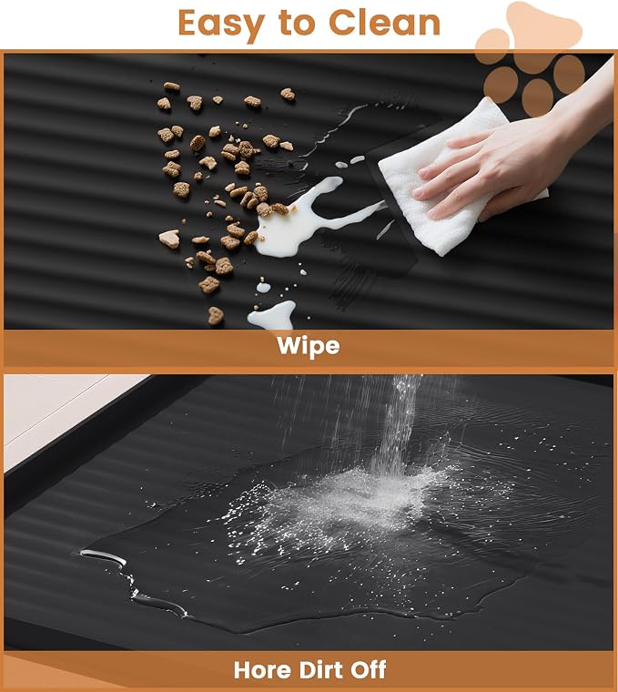 Dog Food Mat 36"x24", Waterproof Pet Feeding Mat - Image 5