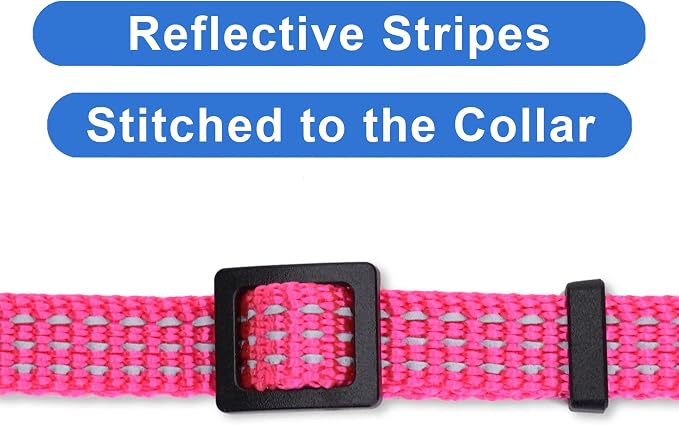 Pawtitas Reflective Pink Cat Collar - Image 4