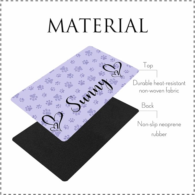 Personalized Dog Cat Mat with Name Photo Custom Placemat Feeding Mats - Image 3