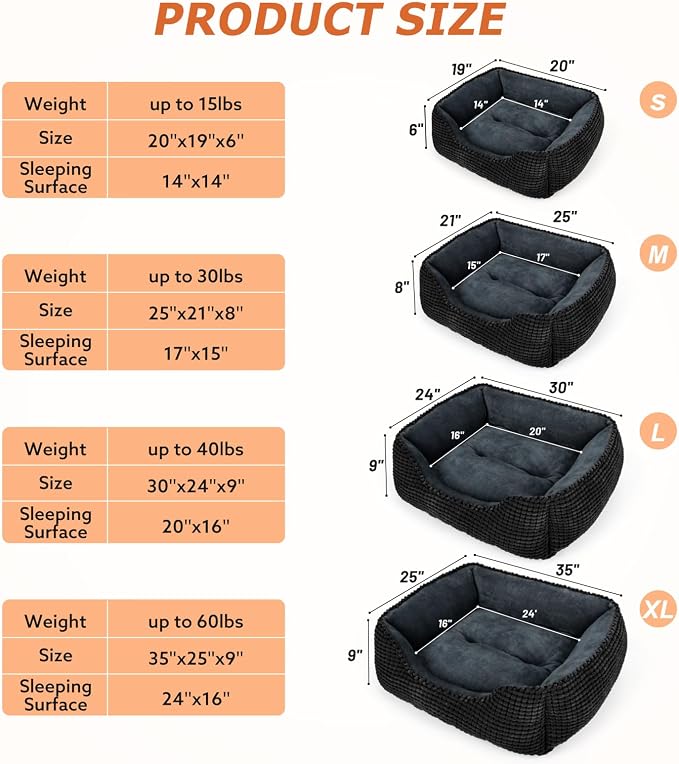 MIXJOY Dog Beds for Medium Dogs Washable, Rectangle Pet Bed Medium Size Dog - Image 6
