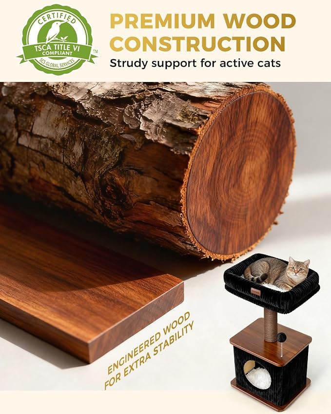 Modern Cat Tree for Indoor Cats, Nordic Loft Style, Cat Tower for Kitten - Image 4