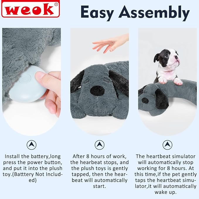 Puppy Heartbeat Toy for Separation Anxiety Relief, Heartbeat Stuffed Animal - Image 7