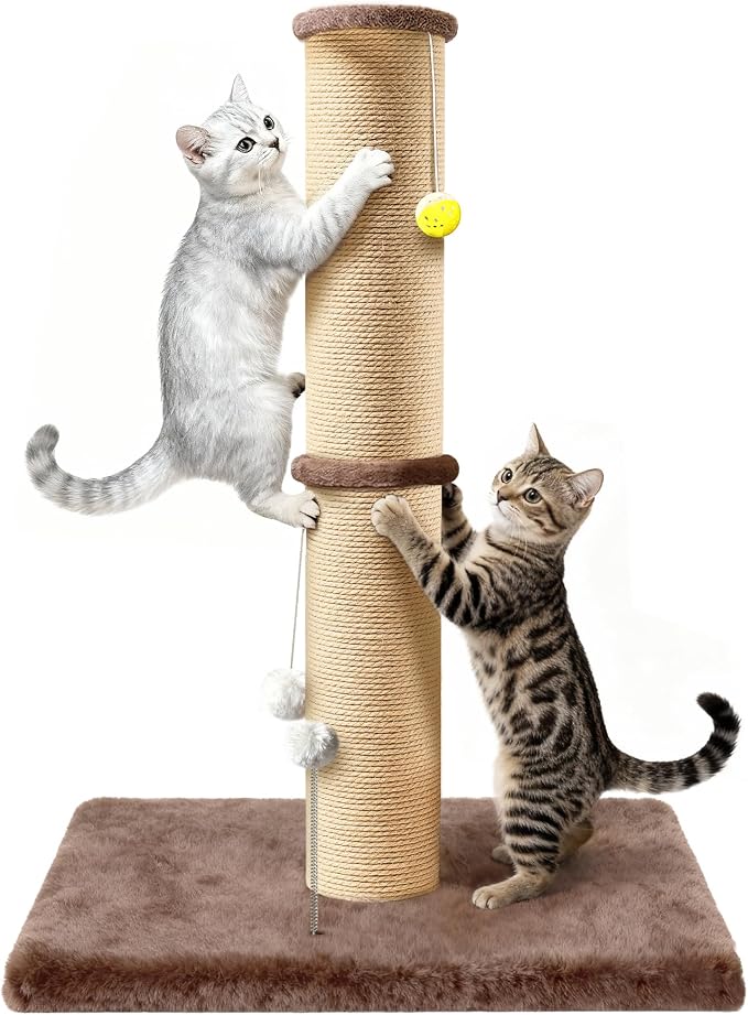 5-Inch Thick Sisal Cat Scratching Post, Durable Cat Scratcher by PELUOMOZ