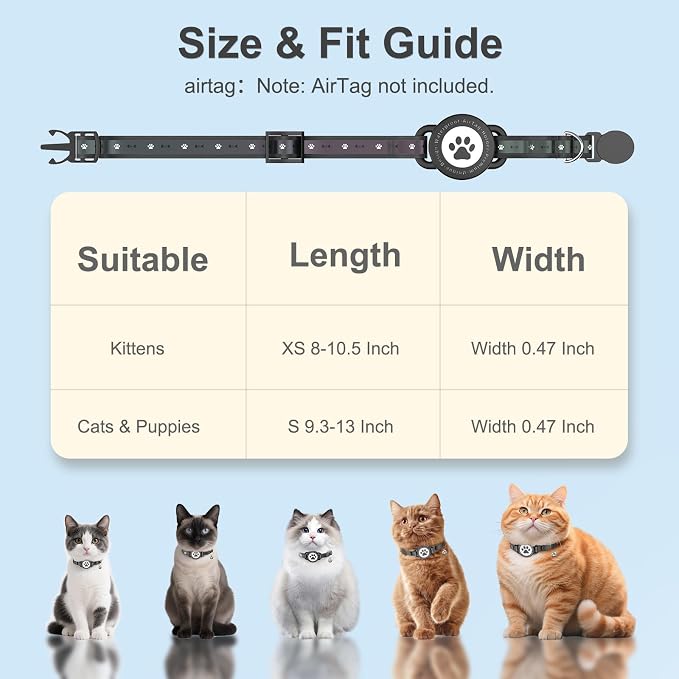 Airtag Cat Collar Breakaway, Reflective Cat Collar - Image 6