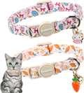 2 Pack Easter Cat Collars, DOGWONG Cute Breakaway Kitty Collars, Easter Kitten by DOGWONG