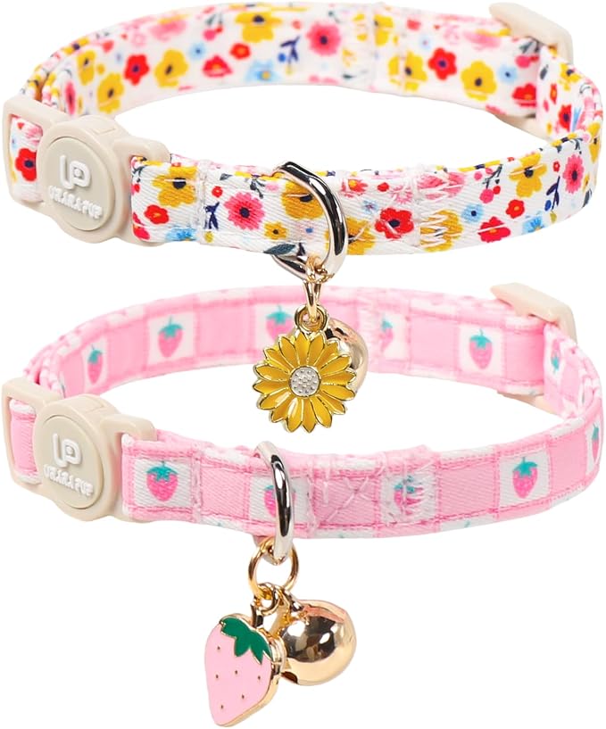 Cat Collar, Pretty Flower Kitten Collars by UPURARAPUP