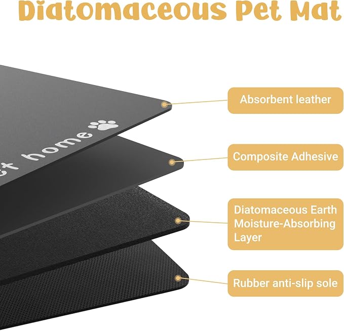 Dog Food Mat, Diatom Ooze Cat Water Mats Non Slip - Image 4