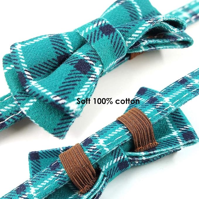 Cat Collar Breakaway with Bell and Bow Tie, Plaid Design Adjustable Safety - Image 5