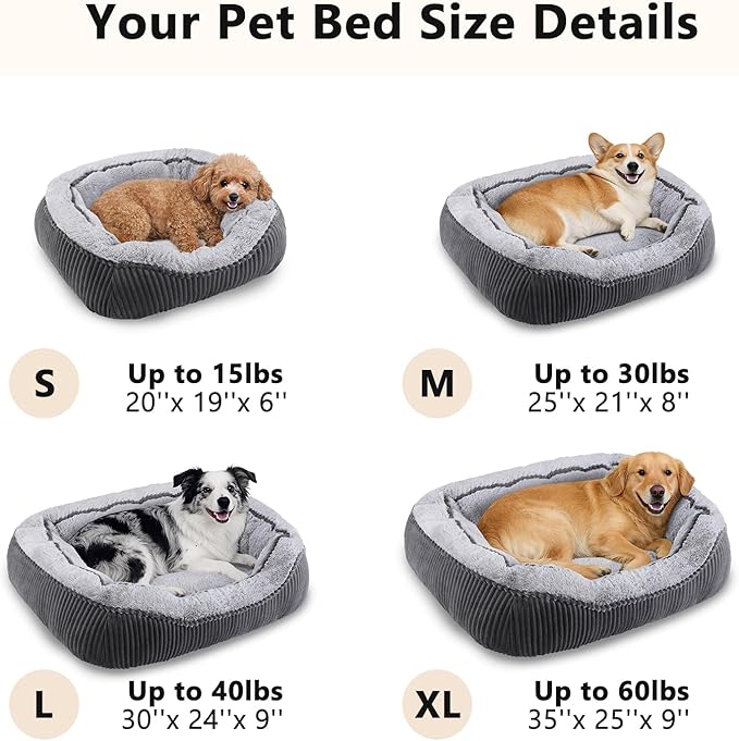 SIWA MARY Small Dog Beds for Small Dogs Washable, Rectangle Dog Bed Medium Size - Image 6