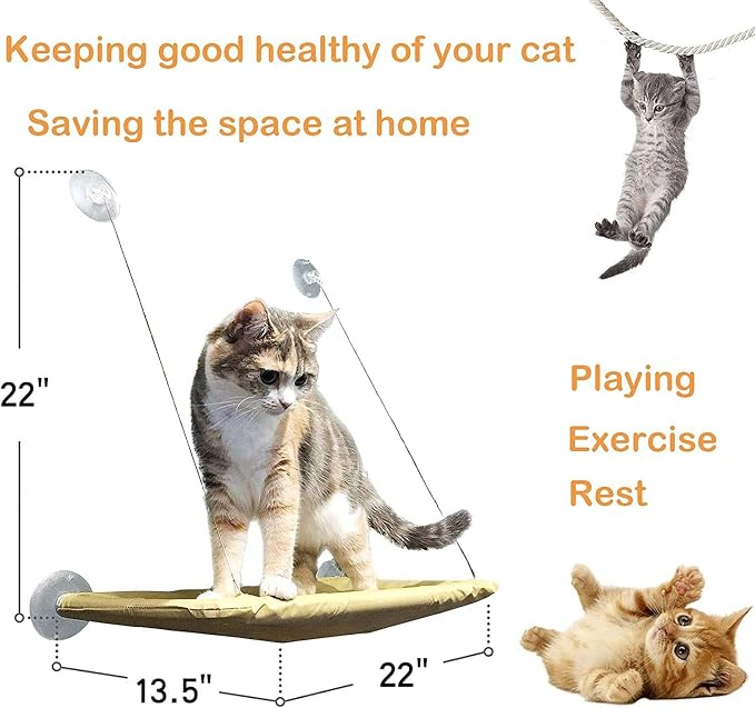 Cat Window Perch Suction Cups Cat Window Hammock Space Saving Window Seat - Image 5