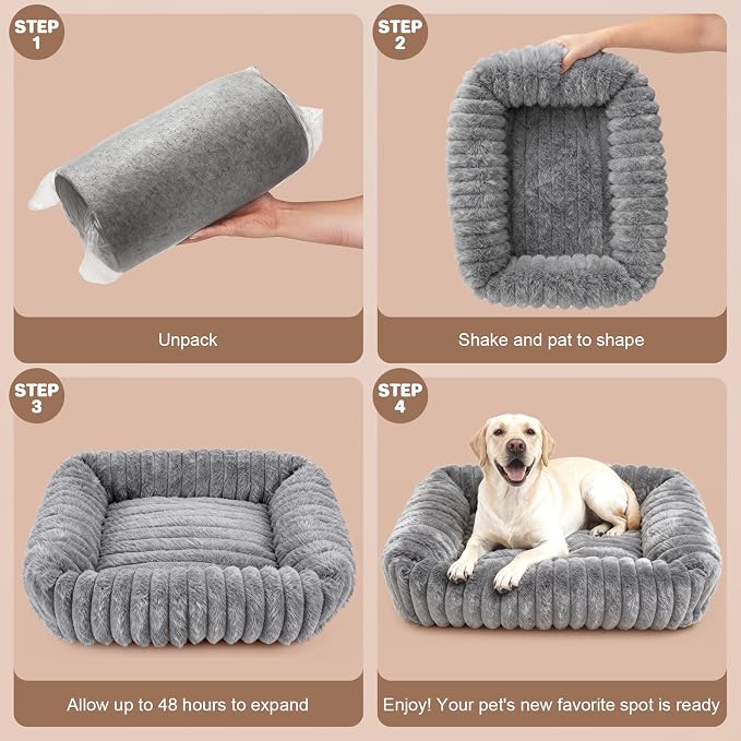 Dog Beds Large Sized Dog, Washable Self Warming Dog Cat Bed Rectangle - Image 6