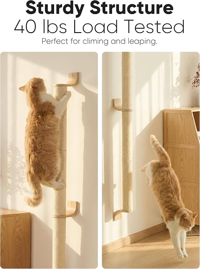 FUKUMARU Cat Wall Scratcher, Sturdy Sisal Climbing Tree - Image 3