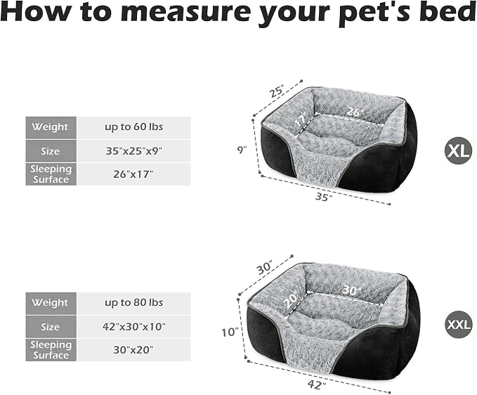 INVENHO X-Large Dog Bed Rectangle Washable Orthopedic Soft Calming Sleeping - Image 3