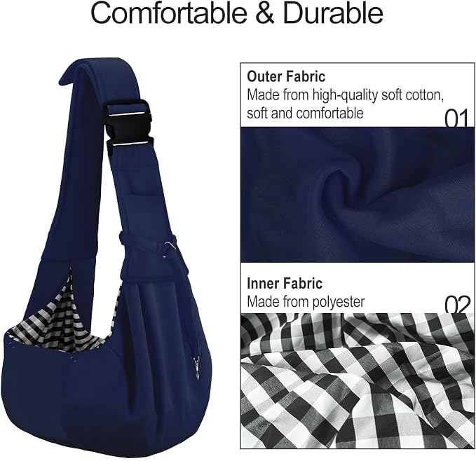PETLOFT Reversible Dog Cat Sling Carrier, Small Dog Carrier, Adjustable Dog - Image 3