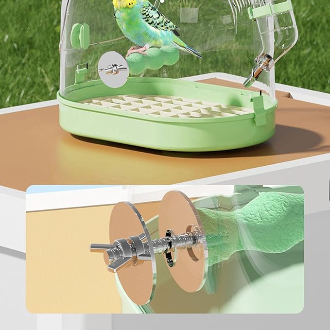 Easy to Carry Bird Cage with Watering Bottle High Ventilated Carriers Travel - Image 9