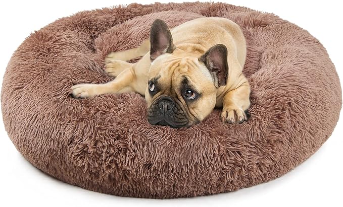Calming Dog Bed for Medium Dogs Washable Donut 30 inches Anti-Slip Pet Bed by nononfish