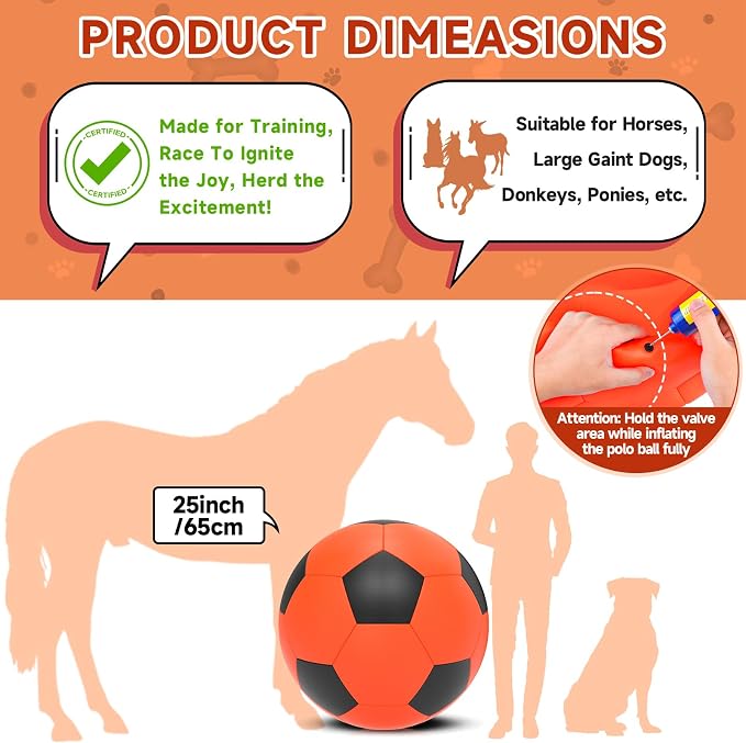 QDAN Herding Ball for Dogs, 25 inch Dog Balls, Giant Dog Toys Horse Toy - Image 4