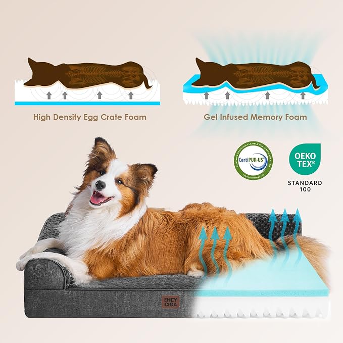 EHEYCIGA Orthopedic Dog Bed Medium Size Dogs, Memory Foam Dog Bed - Image 4