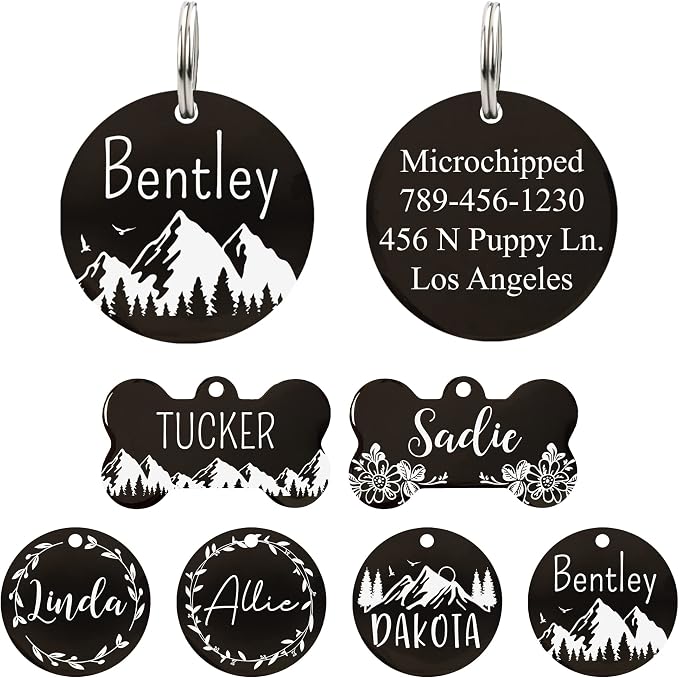 Ultra Joys Stainless Steel Pet ID Tag Dog Name Tags Personalized Front & Back by UltraJoys