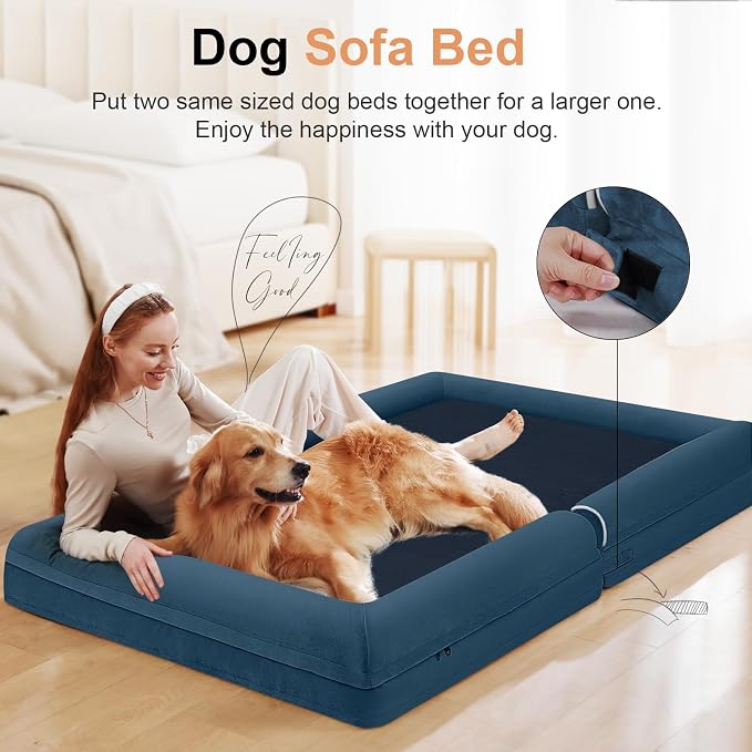 Large Dog Bed Orthopedic Washable: Beds Bolster XL Bed Large Big Dogs Egg Crate - Image 3