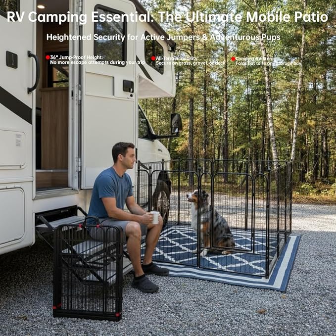 Portable Dog Fence Outdoor for Yard 36'' High, Dog Playpen - Image 2