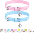 PUPTECK 2 PCS Soft Genuine Leather Cat Kitten Collar by PUPTECK