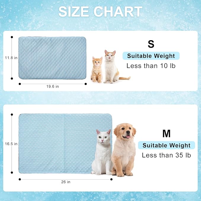 BEAUTYZOO Cooling Mat for Cats & Dogs -20" X 12" Ice Silk Cat Cooling Mat - Image 7