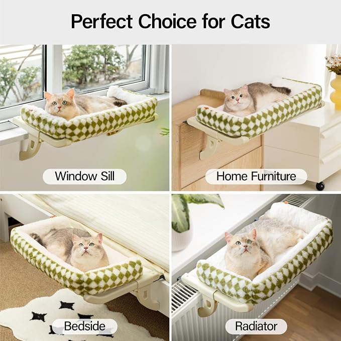 MEWOOFUN Cat Window Sill Perch for Indoor Cats, One-Step Sliding Clamping Slot - Image 6