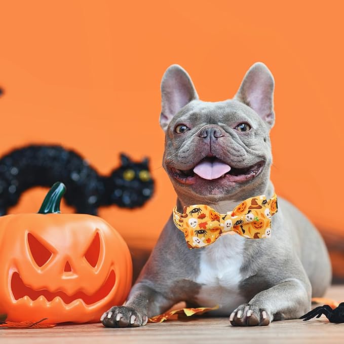 Halloween Dog Collar, Pet Collar Bow Fall Pet Collar Girl Boy Holiday Collar - Image 5