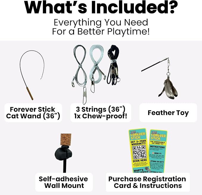 Forever Stick with Chew-Proof Metal Wire String and Transparent Fishing Line - Image 2