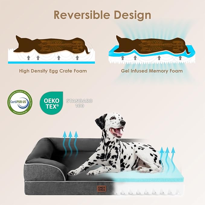 EHEYCIGA Orthopedic Dog Bed for Medium Dogs, Waterproof Memory Foam Medium Pet - Image 4