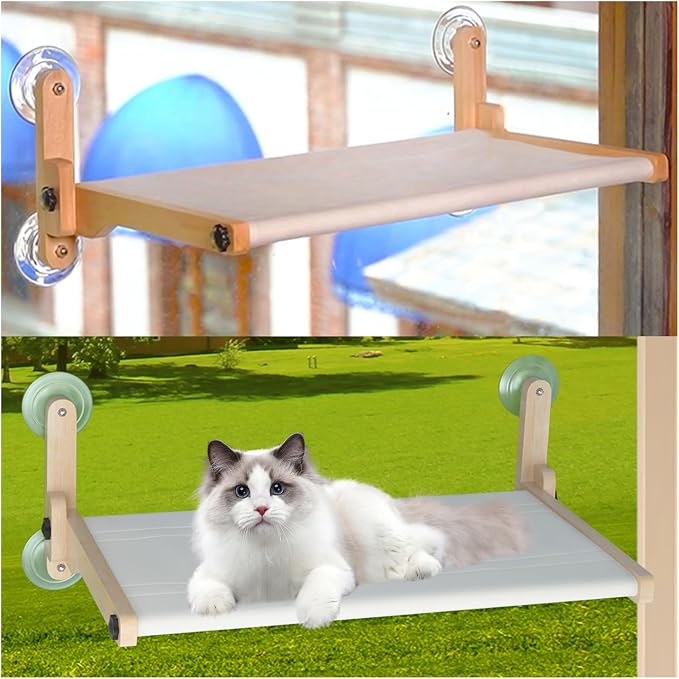 Foldable Cat Window Bed, Solidwood Cat Window Perch - Image 2