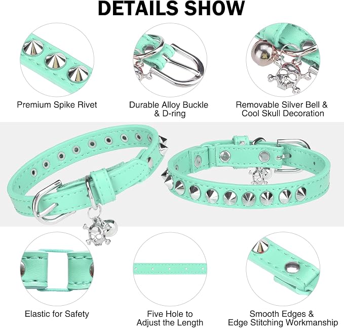 Leather Cat Collars for Boy Girl Cats - Image 2