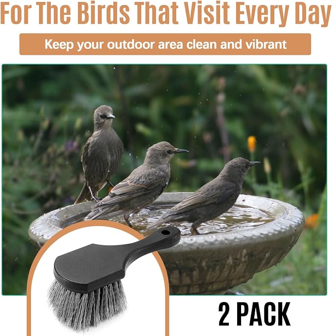 2 Pcs Bird Bath Cleaning Brush Hard Bristle Stiff Bristle Brush - Image 4