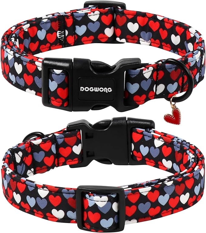 DOGWONG Red Heart Dog Collar, Cute Valentine Collar, Valentine's Day Dog Collar - Image 2