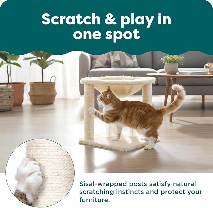 FurHaven 17.3" Tall Cat Scratching Post Tower - Image 4