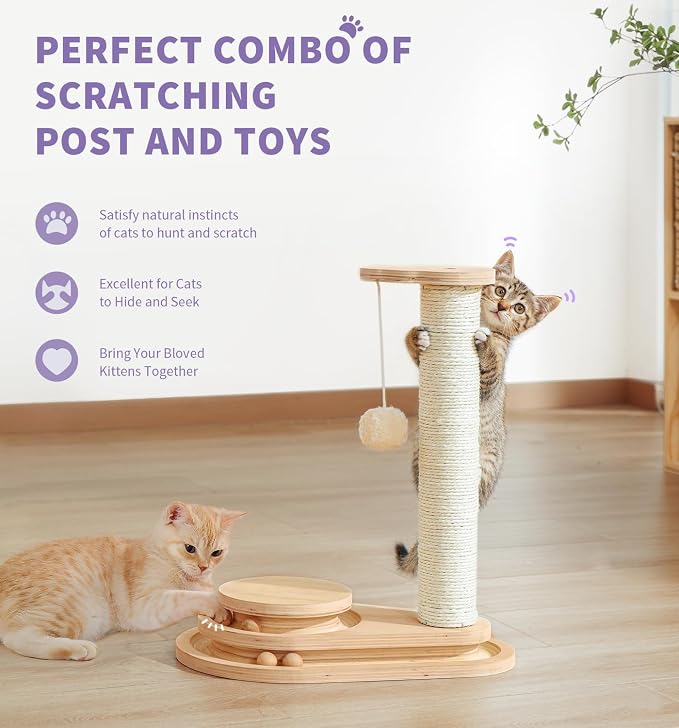 Made4Pets Cat Scratching Post Cat Scratcher Kitten Toys - Image 2
